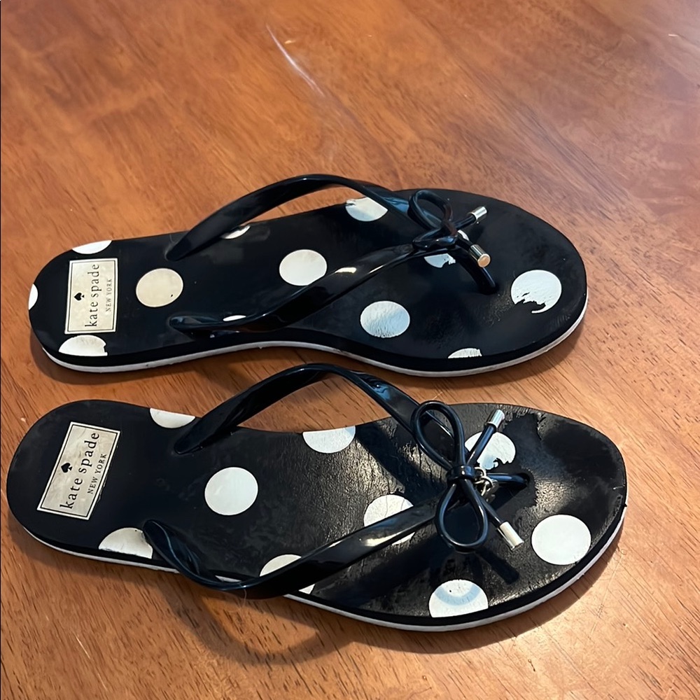 Kate Spade Black and White Polka Dot Sandals